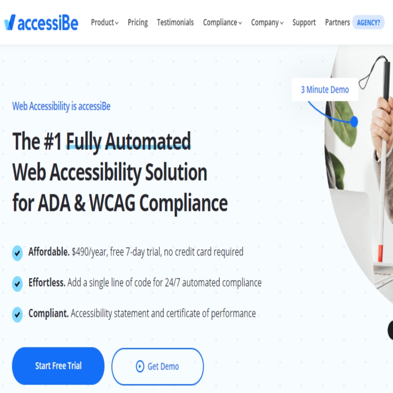 Accessibe home page screenshot