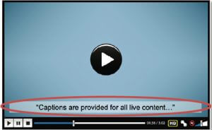 Provide captions for all live audio content in synchronized media