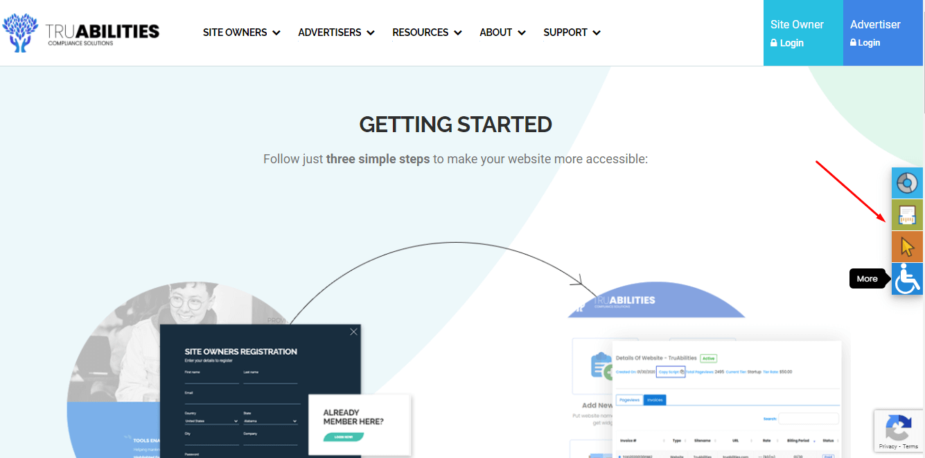 Find the accessibility menu