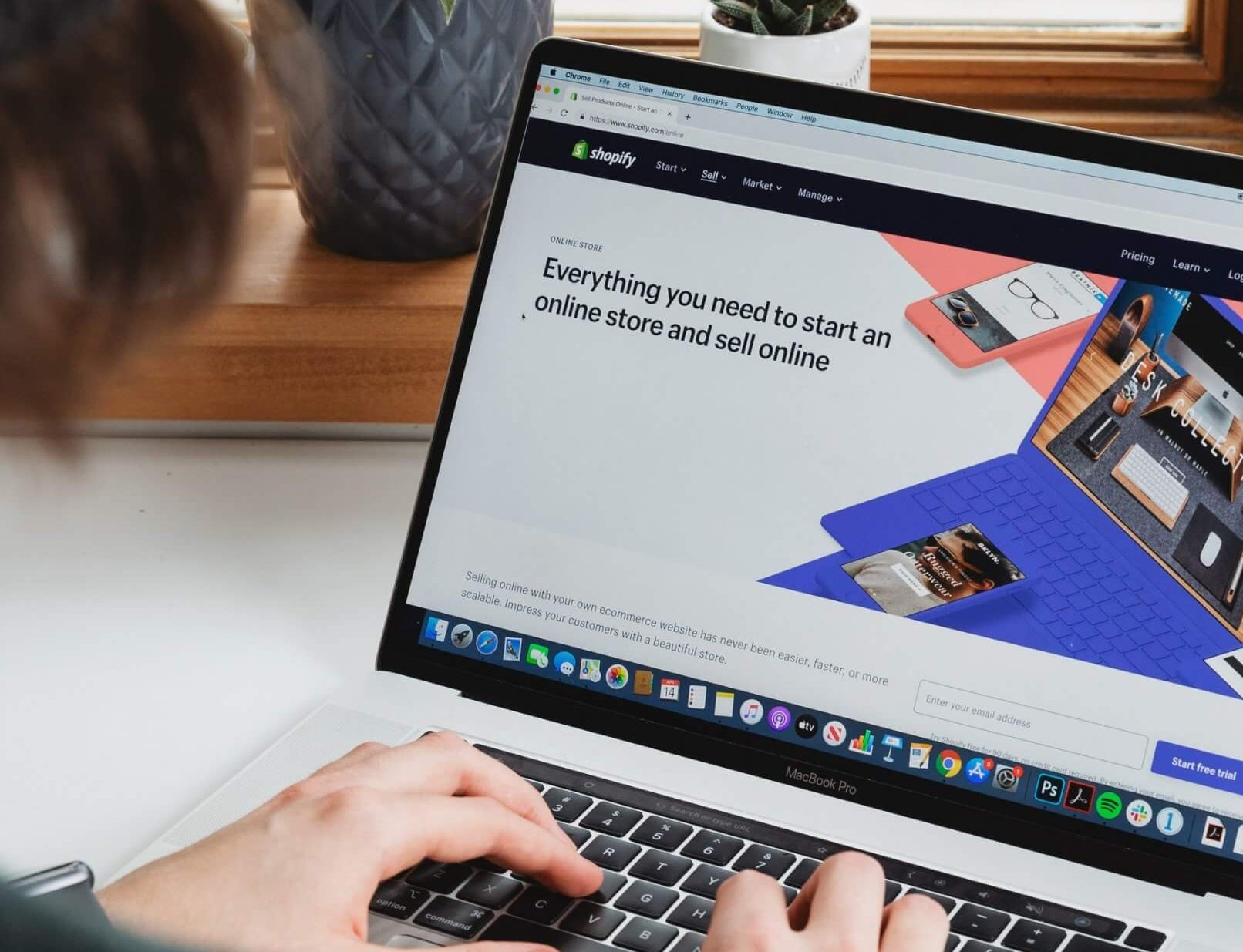 Shopif website displayed on a laptop