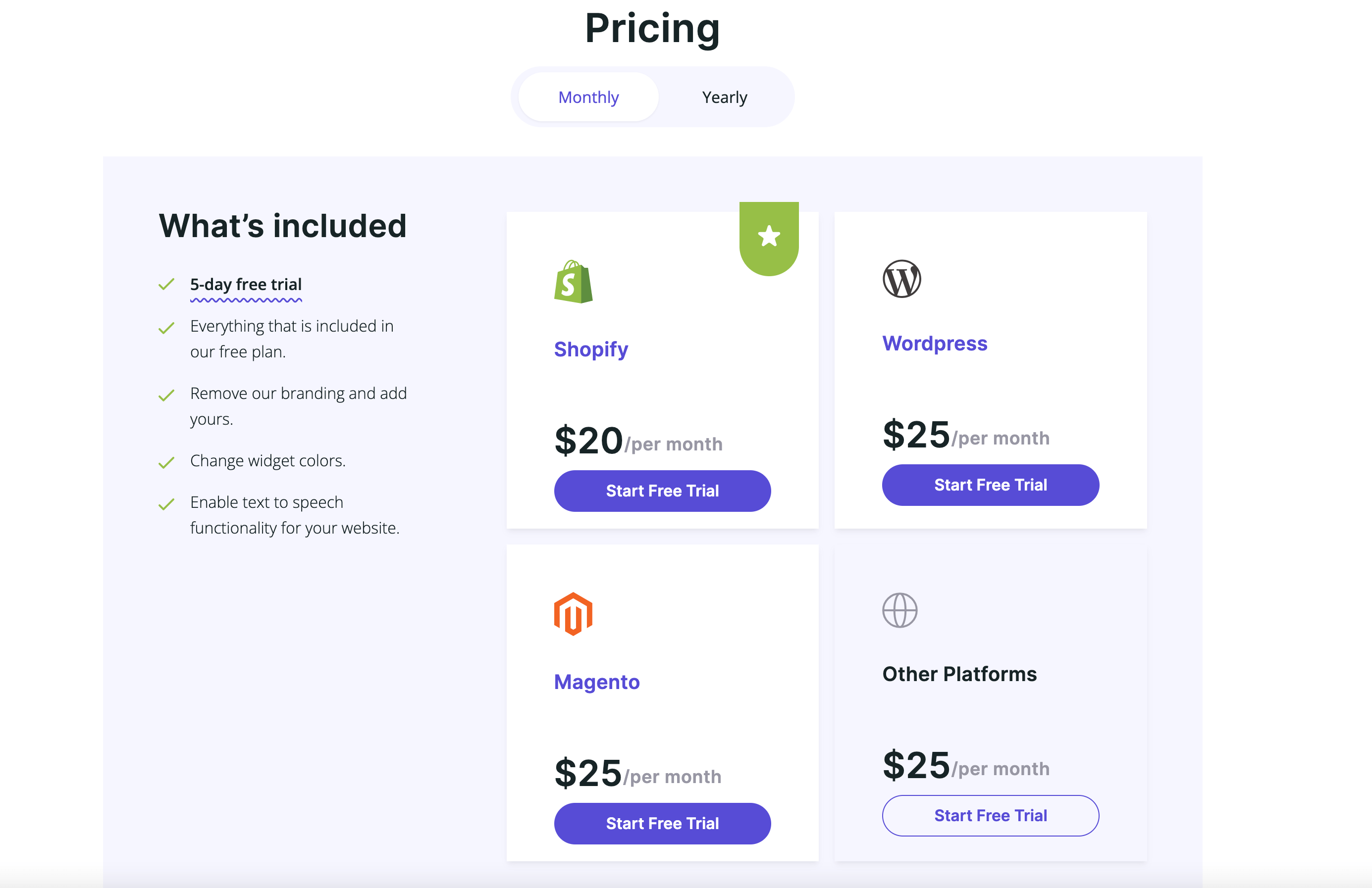 Accessibly Pricing Plans
