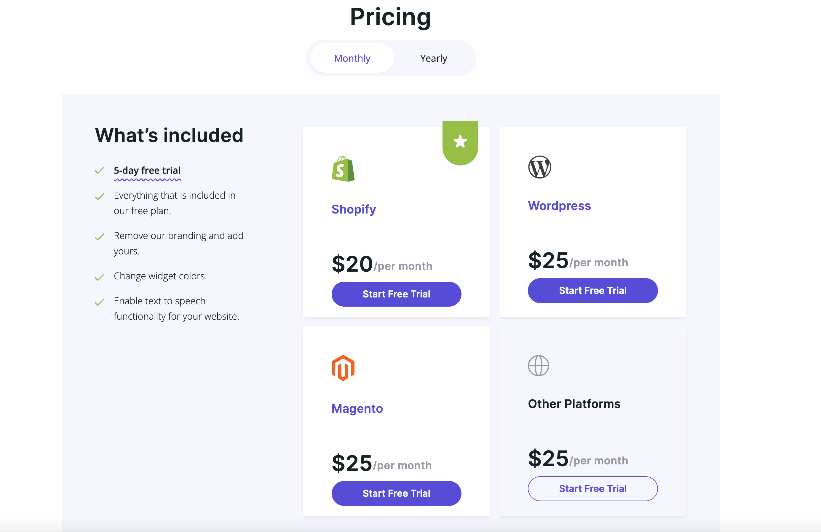 Pricing Plans Offered by Accessibly