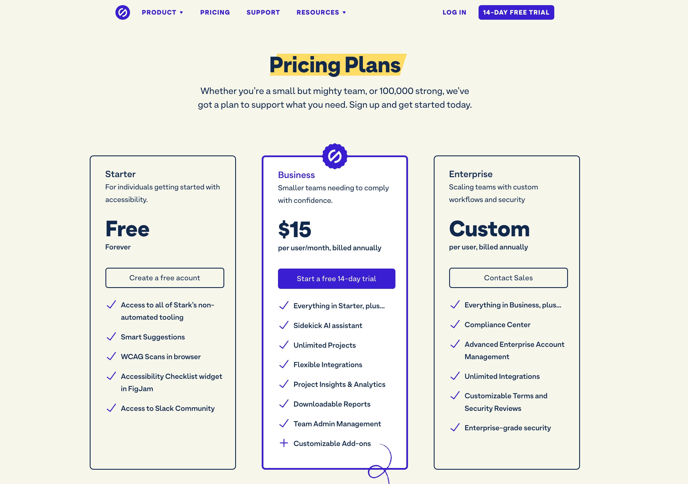 Stark Pricing Plans