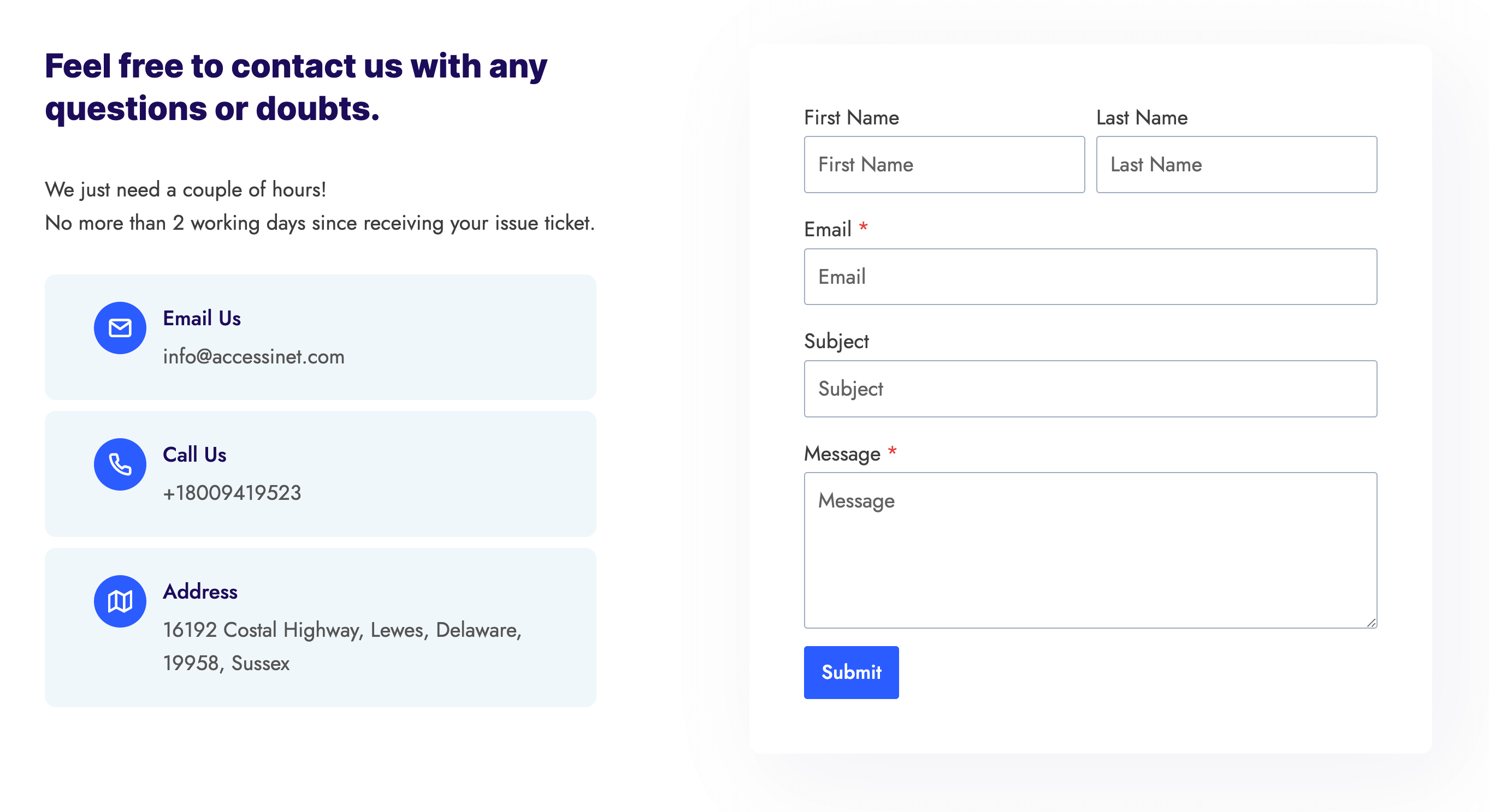 Ways to Contact AccessiNet